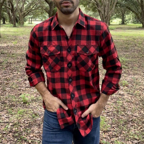 The Farming Avenger: iFarmer Work Plaid Flannel Shirt - Unleash Your Inner Crop Crusader!